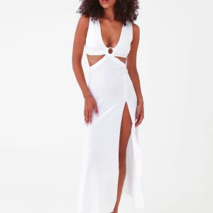 Abito lungo con scollo profondo