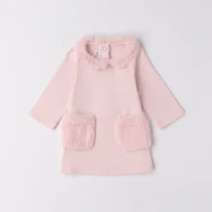 Abitino neonata caldo cotone rosa