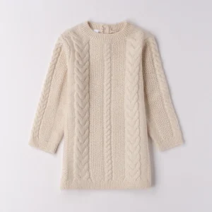 Abito bambina trecce variante beige o rosso