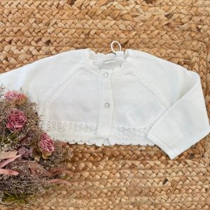 Cardigan neonata bianco 100% cotone