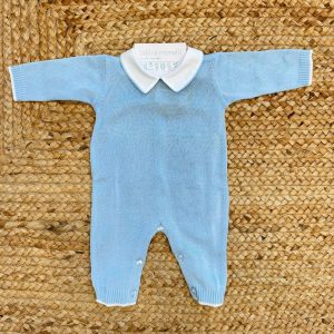 Tutina neonato 100% cotone azzurro