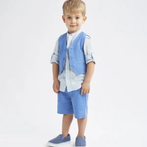 GILET E PANTALONCINI IN LINO BAMBINO