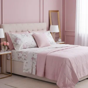 Completo Letto Matrimoniale Fantasia Cotone - Federe Volants LIBERTY