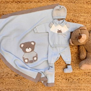 Uscita clinica neonato in lana con orsetto | NUOVA COLLEZIONE