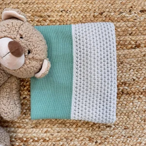 COPERTINA NEONATO VERDE SALVIA E BEIGE/NUOVA COLLEZIONE