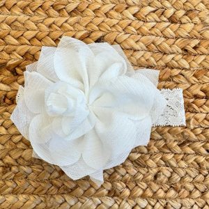 FASCIA BATTESIMALE IN PIZZO CON MAXI FIORE
