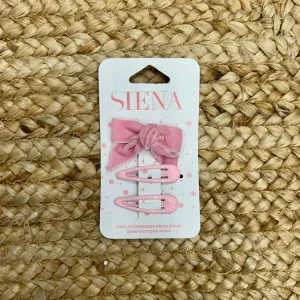 Siena fermagli bimba rosa