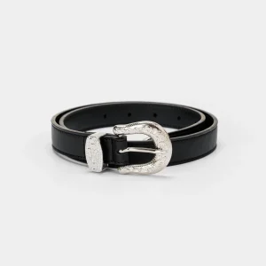 Cintura Vegana Donna con Fibbia Rock – Nera
