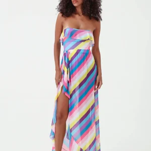 Gonna lunga pareo con nodo e volant