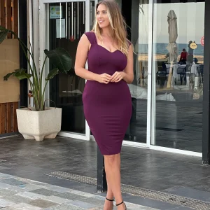 Tubino AUDREY Corsetto Sculpt - Nero/Viola Mulberry