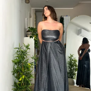 Top FASCIA - Lurex edition -  Nero