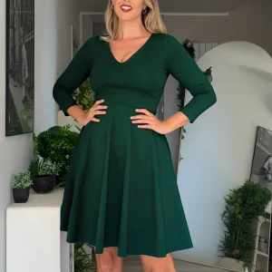 Abito AMELIE Punto Milano - Verde Bosco