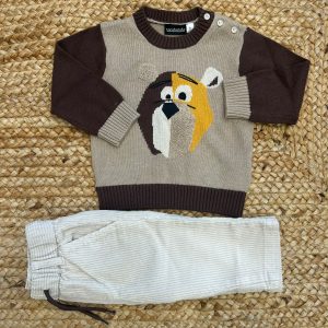 Completo bimbo orsetto beige e marrone