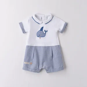 PAGLIACCETTO NEONATO BIANCO E BLU A RIGHE – STILE MARINARO