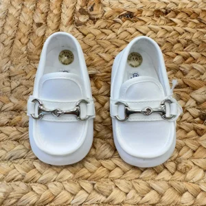 MOCASSINO CULLA BIANCO CON MORSETTO ARGENTO