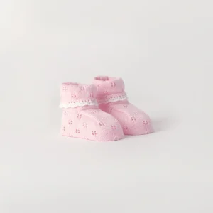 Scarpette neonata rosa 100% cotone