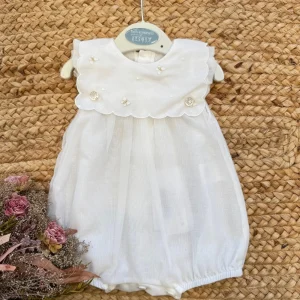 Pagliaccetto con farfalle ricamate