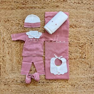 Uscita clinica neonata in 100% cotone rosa