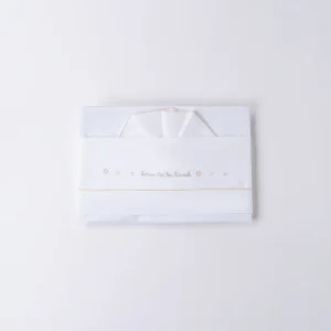 Set lenzuola neonato/a in caldo cotone bianco ricamato