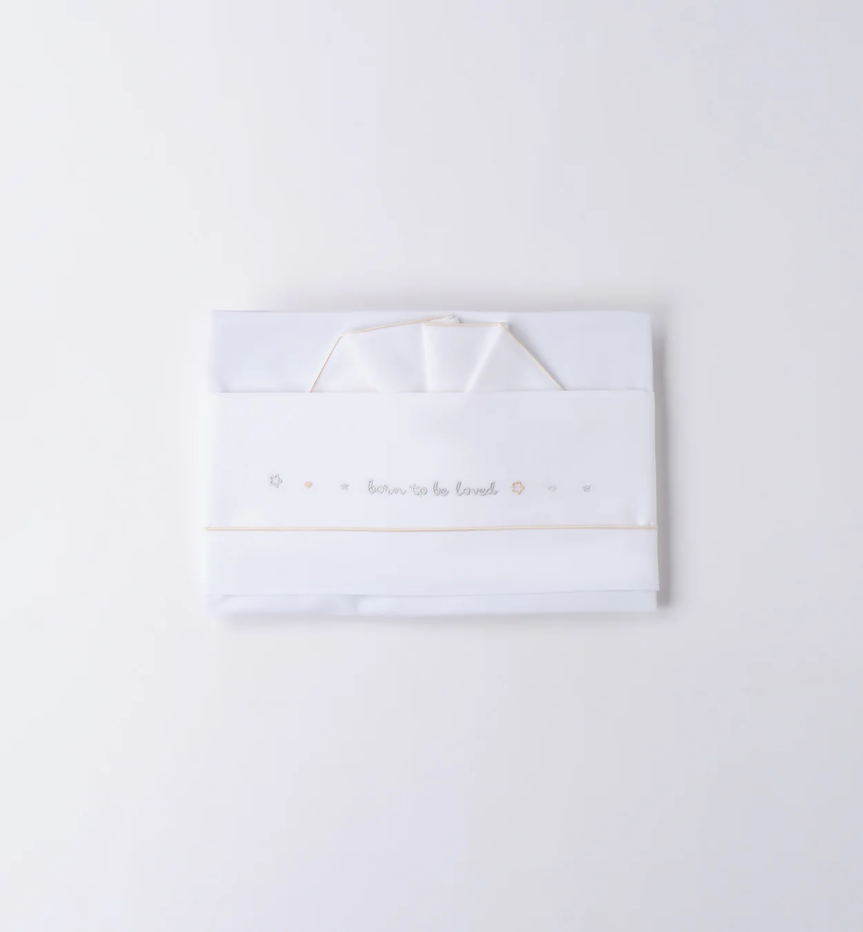 Set lenzuola neonato/a in caldo cotone bianco ricamato - immagine 2