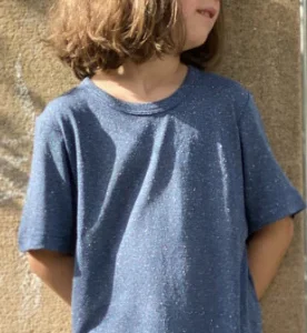 Tshirt seta buretta blu puntini