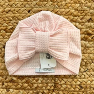 TURBANTE ROSA NEONATA CON FIOCCO
