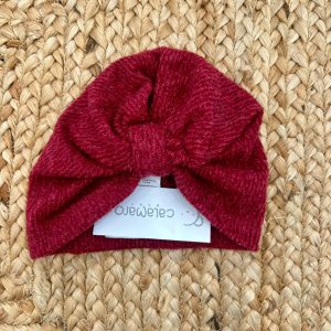 Turbante bordeaux Calamaro con maxi fiocco