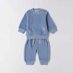Tuta bambino in ciniglia azzurra