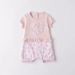 TUTINA NEONATA "FARFALLA" ROSA CON RUCHES