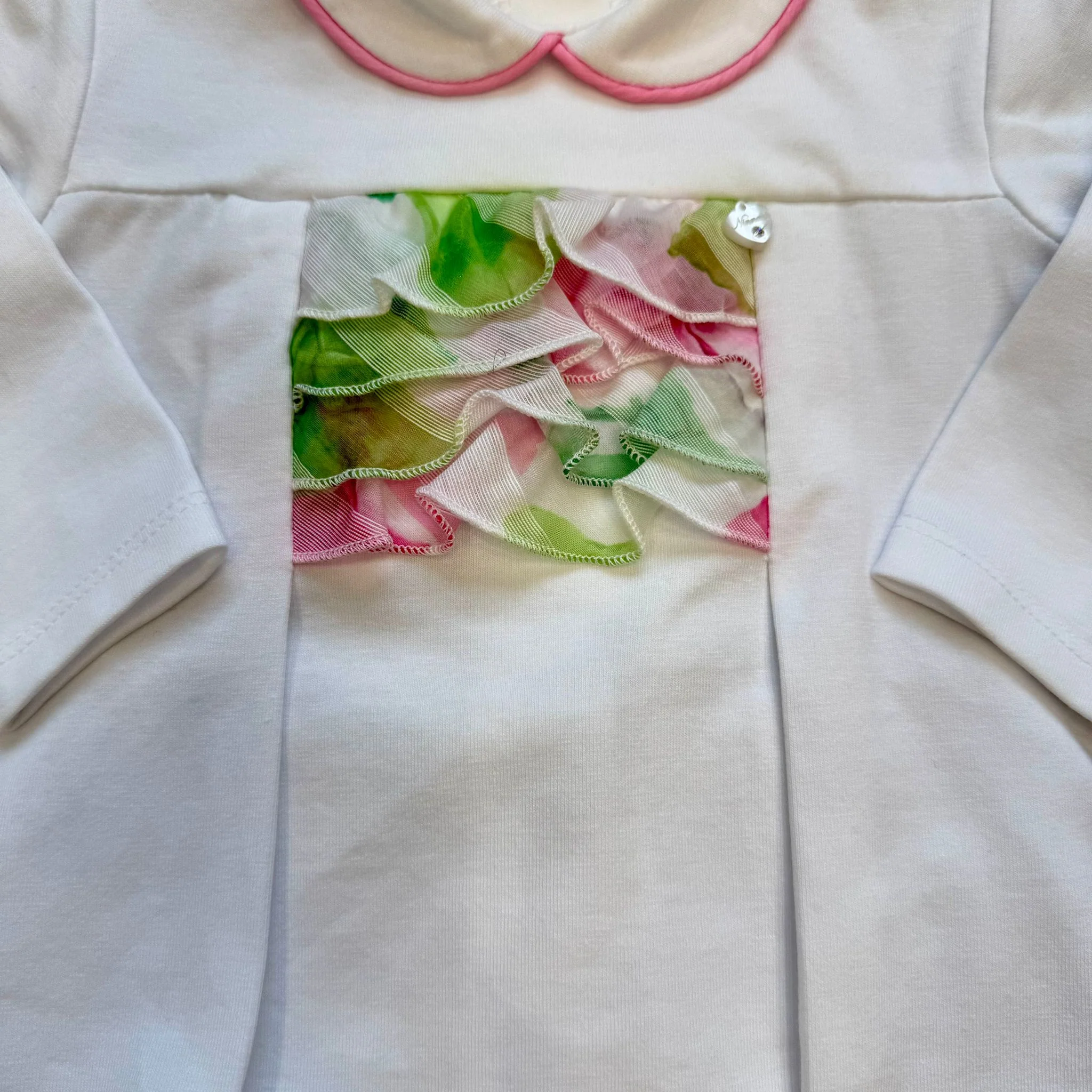 Tutina primaverile con balza in organza - immagine 3