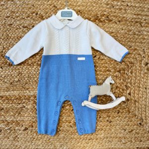 Tutina neonato bicolore con colletto