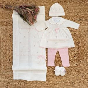 Uscita clinica neonata 100% filo di cotone con ricami floreali