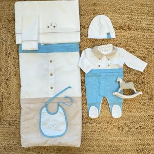 Uscita clinica neonato in cotone e lino